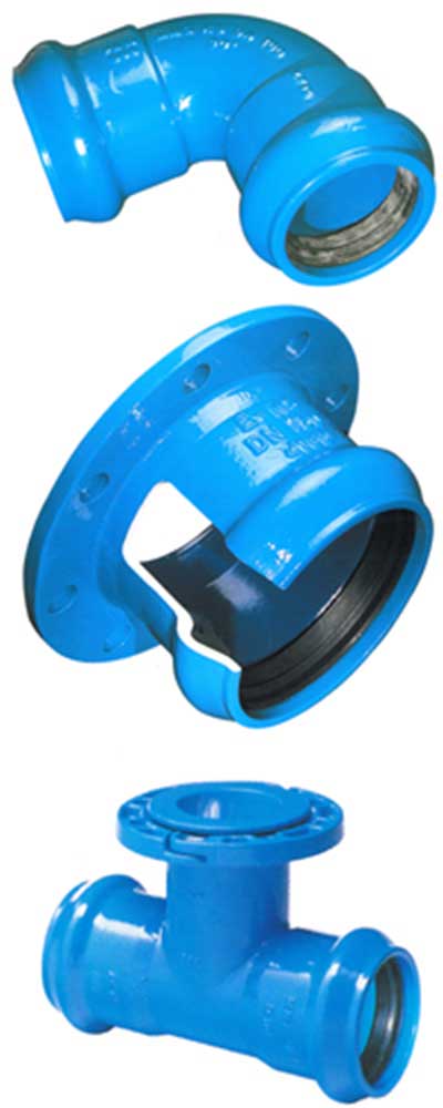 Foto Pezzi speciali in ghisa sferoidale con superfici rivestite in resina epossidica per <strong>tubi in PVC</strong>