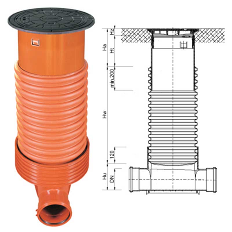 Pozzetto di utenza per allacciamento e ispezione alla fognatura DN 315 / 425